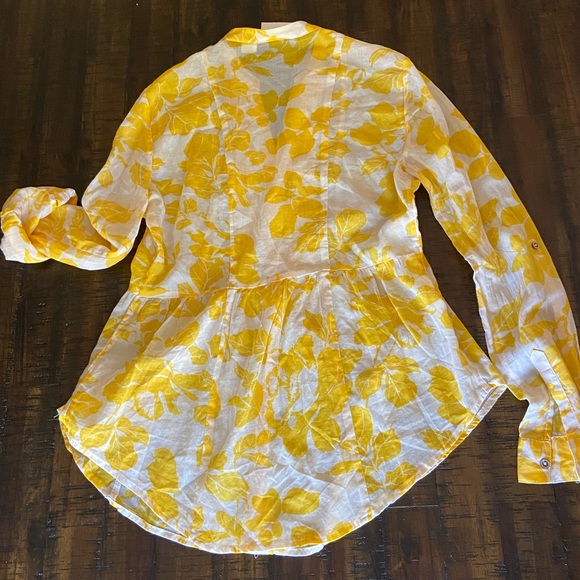 Anthropologie Maeve yellow and white button down - Picture 2 of 4